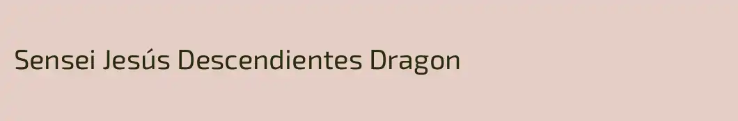 Sensei Jesús Descendientes Dragon